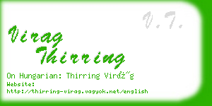 virag thirring business card